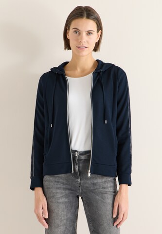 CECIL Zip-Up Hoodie in Blue: front
