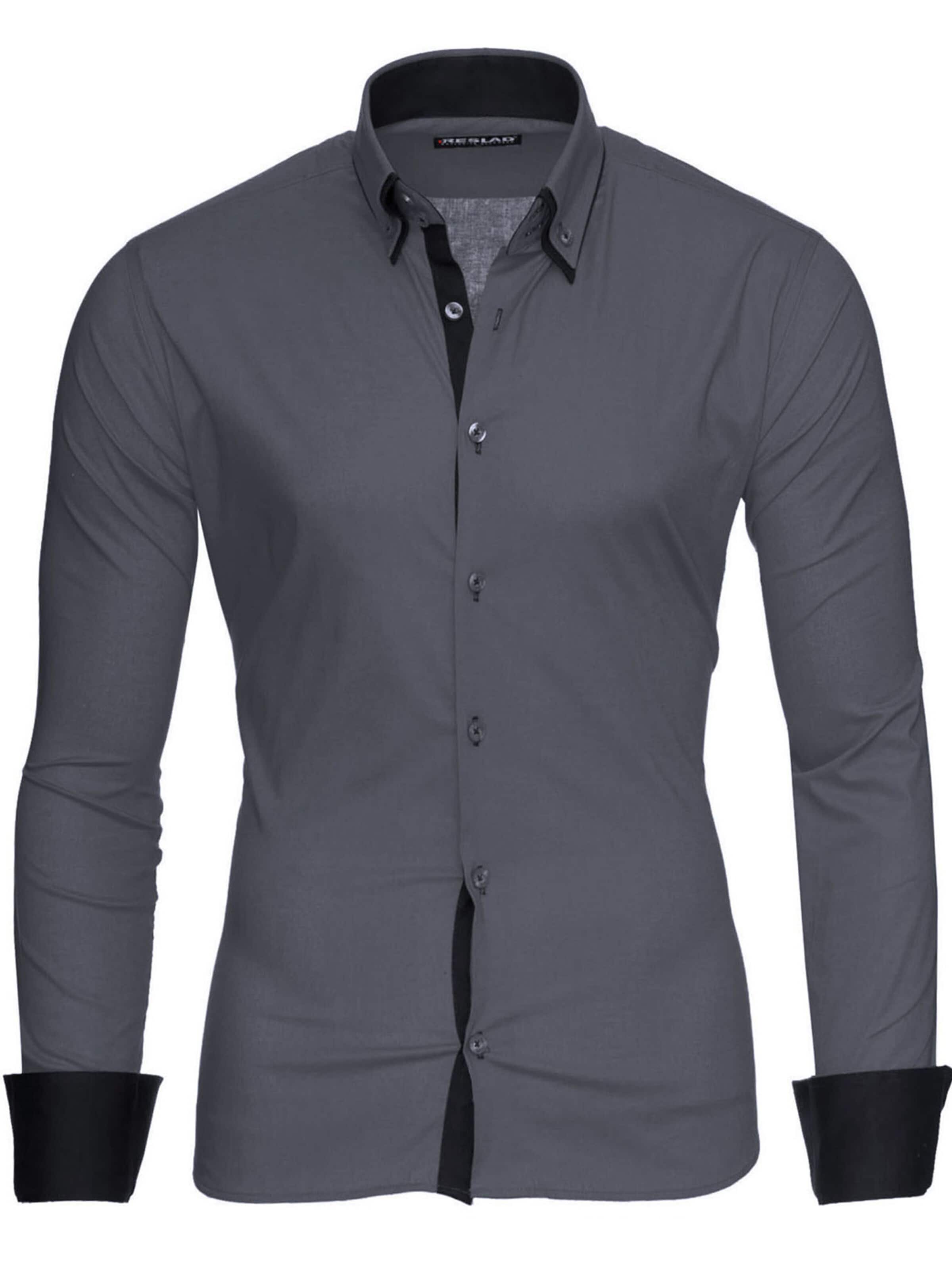 Reslad Button Up Shirt 'RS7050' in Grey: front