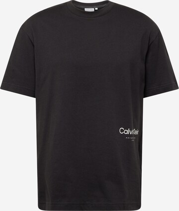 Tricou 'Off Placement' de la Calvin Klein pe negru: față