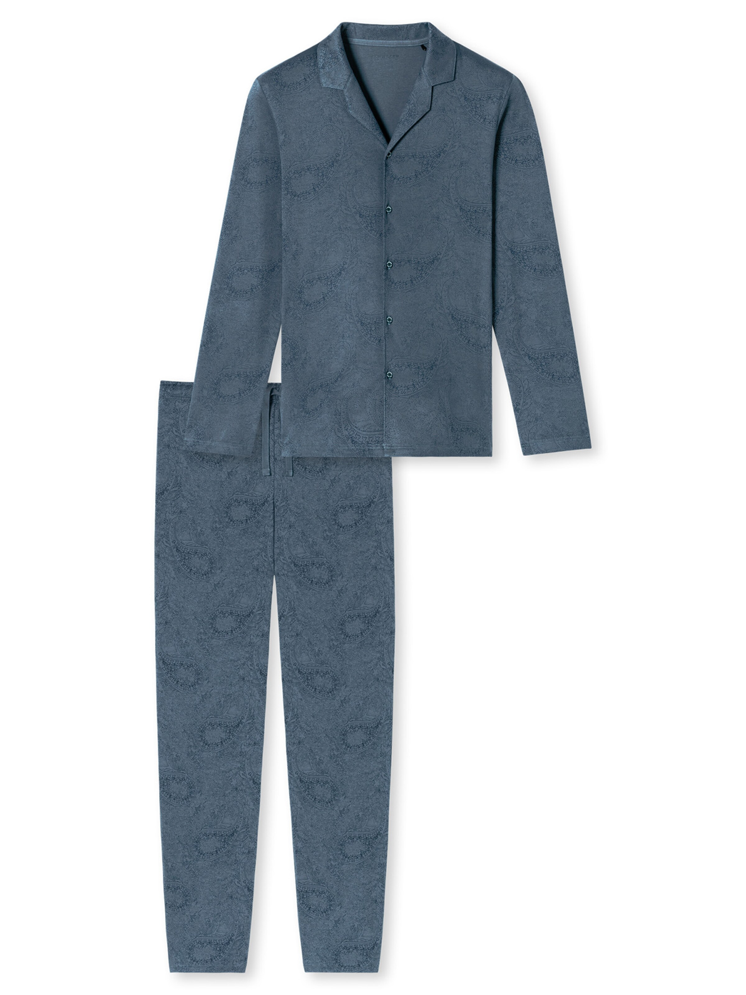 SCHIESSER Pyjama 'Fine Interlock' in Blau: Vorderseite