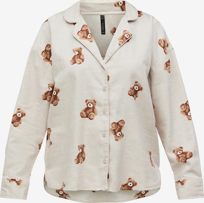 Hunkemöller Pidžamas krekls, krāsa - brūns / moka / pelēcīgs / melns, Preces skats