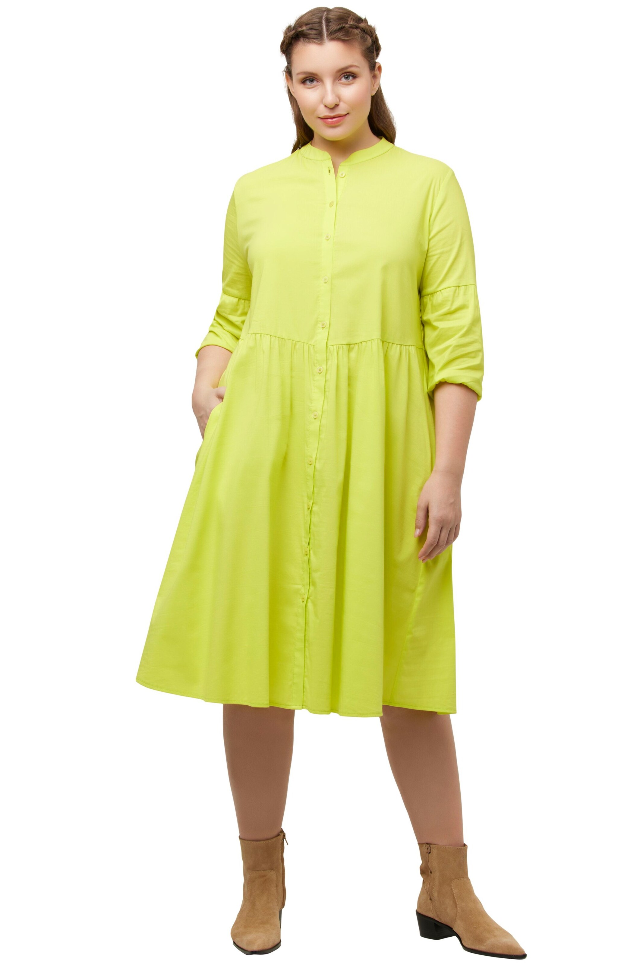 Ulla Popken Blusenkleid in Gelb