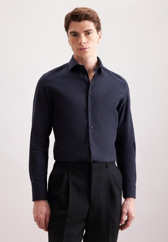 SEIDENSTICKER Slim fit Business shirt 'SMART FLANNELS' in Blue: front