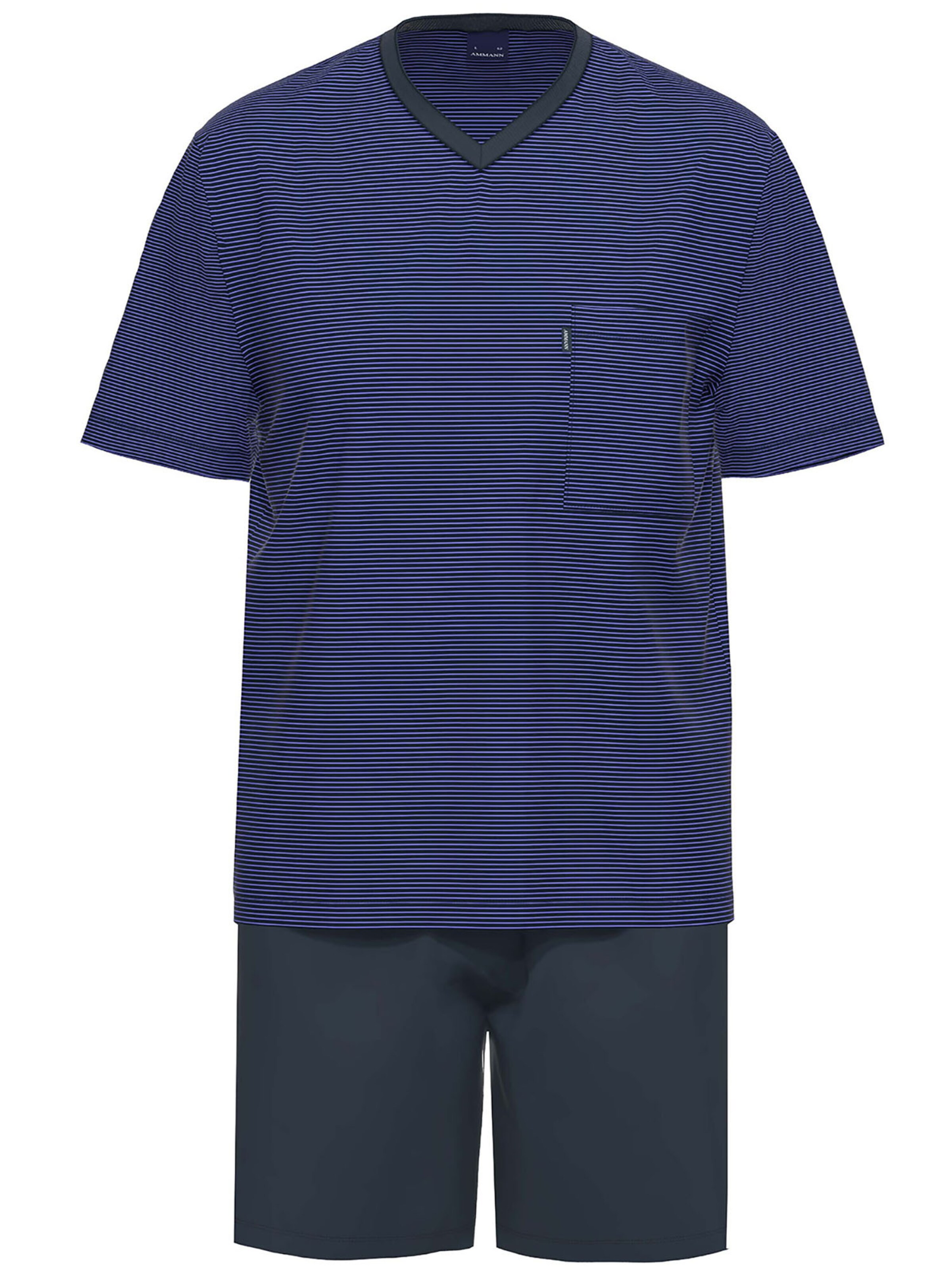 Ammann Short Pajamas 'Nightwear' in Blue: front