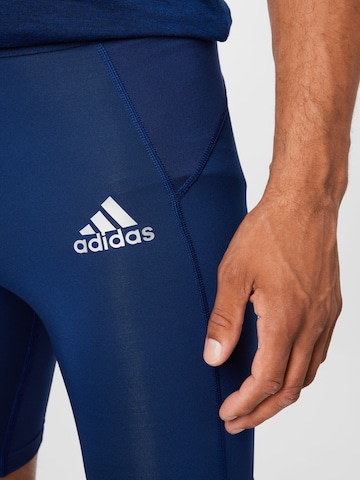 ADIDAS SPORTSWEAR - Skinny Calças de desporto 'Techfit ' em azul