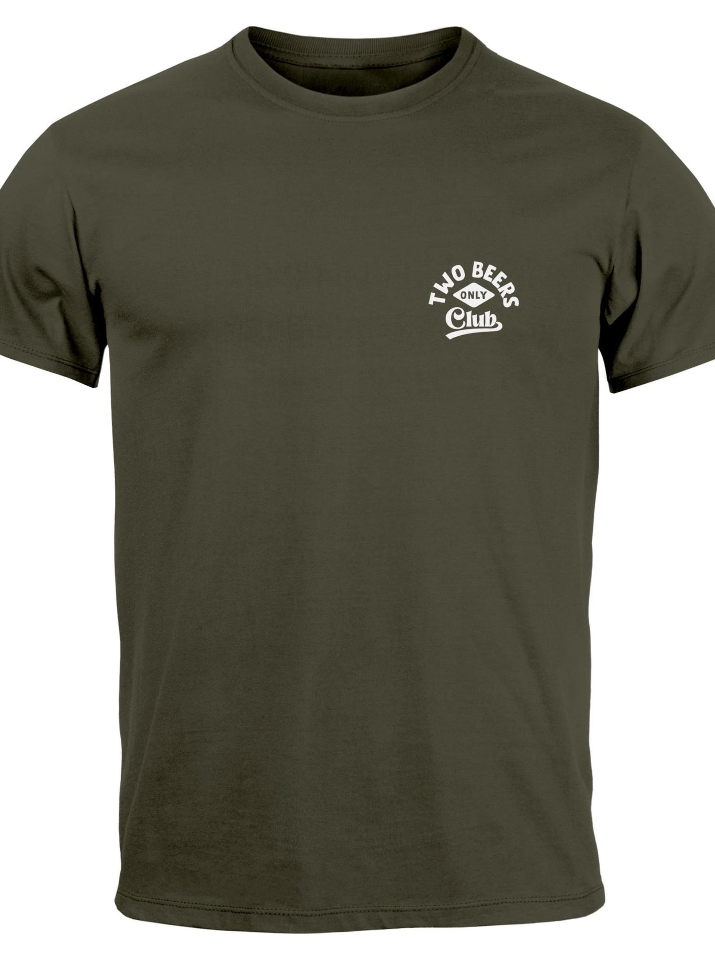 Neverless Shirt 'Two Beers only'‌‌‌‌‌‌ in Grün: Vorderseite