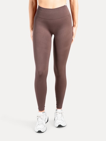 Skinny Leggings Smilodox en marron : devant