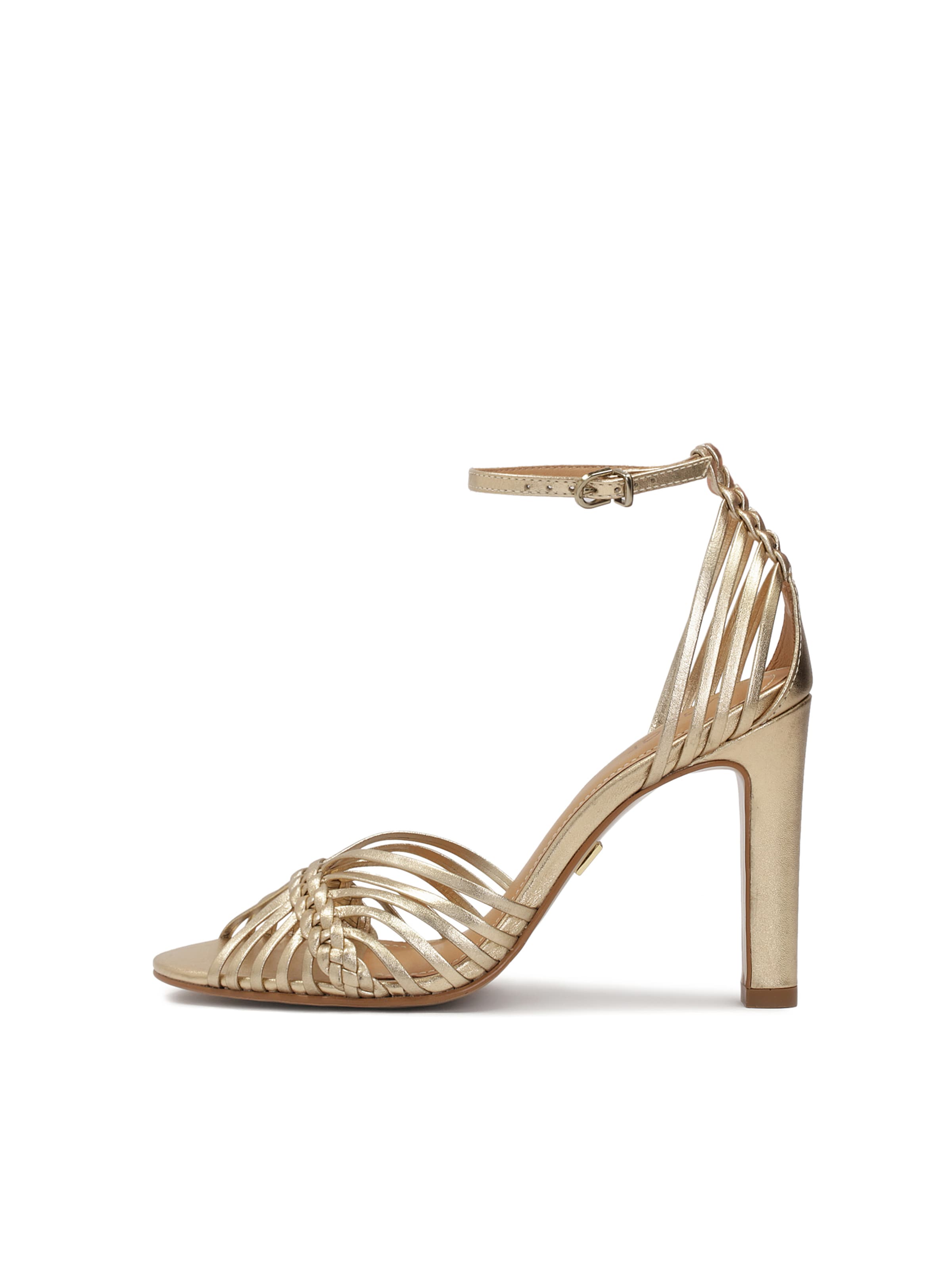 Kazar Sandaler med rem i guld: forside