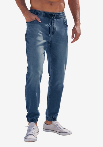 JOHN DEVIN Tapered Jeans in Blauw: voorkant