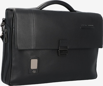 Piquadro Aktentasche 'Akron' Leder 42 cm Laptopfach in Schwarz