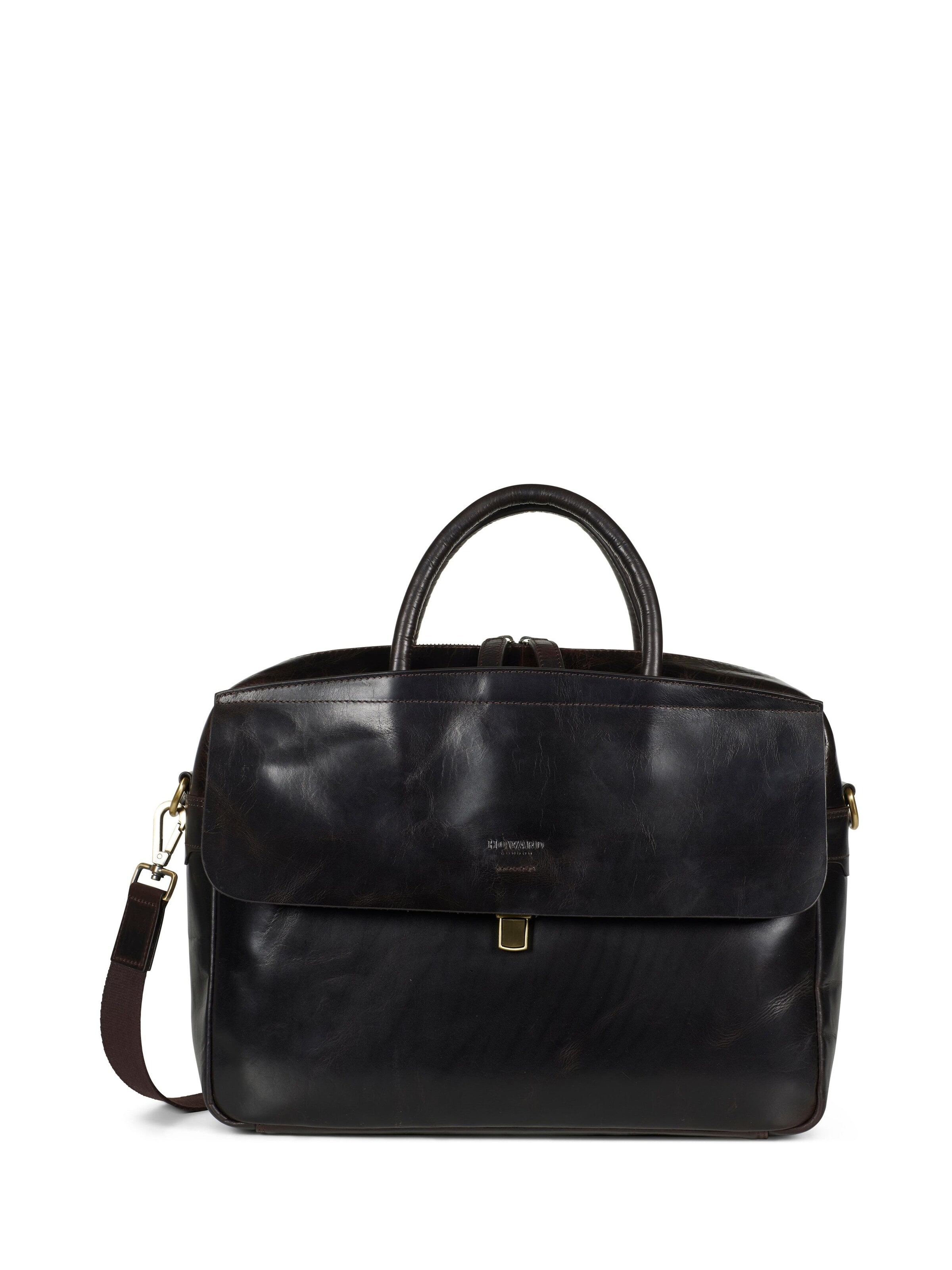 Borsa per laptop 'Laptop Bag Charlie Dark Brown' di Howard London in marrone: frontale