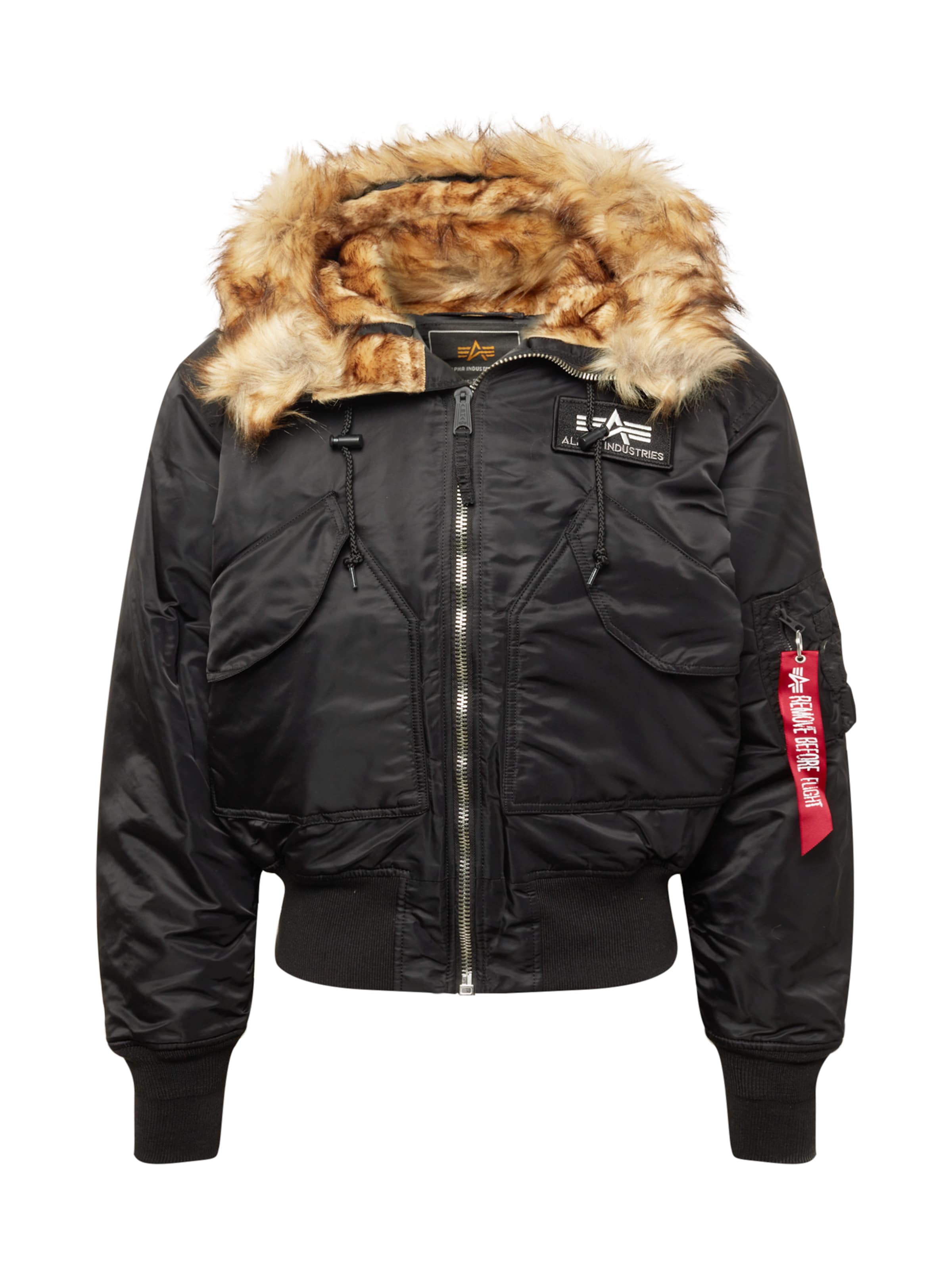 ALPHA INDUSTRIES Jacke '45P' in Schwarz: Vorderseite