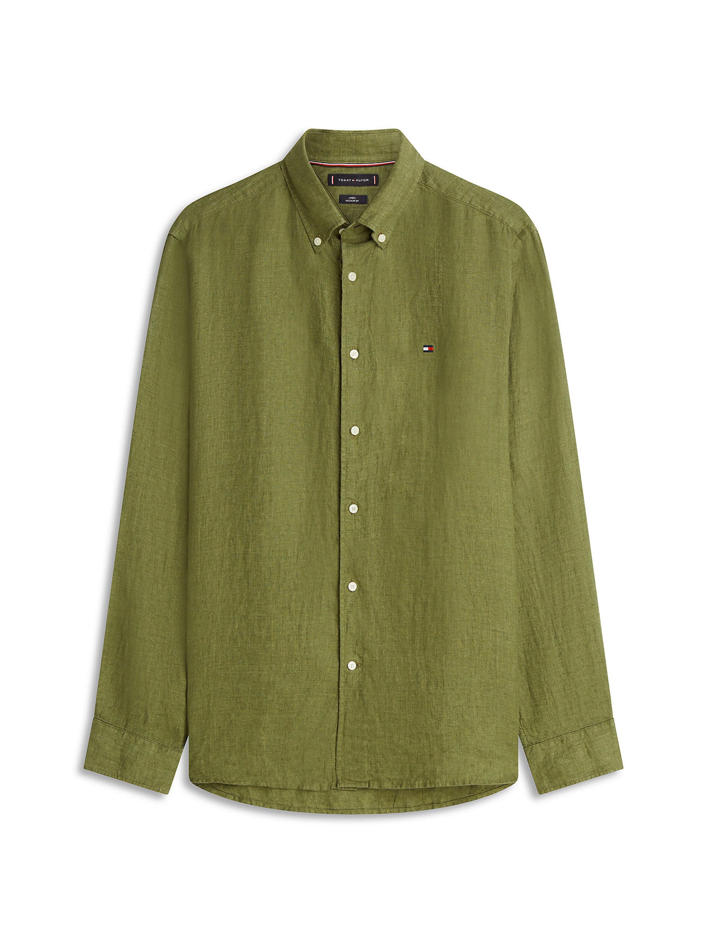 TOMMY HILFIGER Button Up Shirt in Green: front