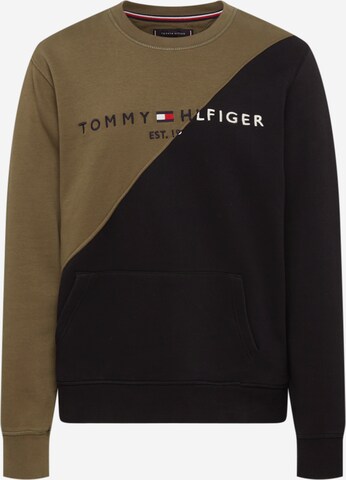 Sweat-shirt Tommy Jeans en vert : devant