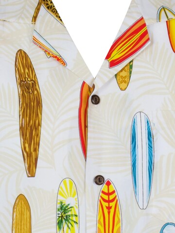 KY's Regular fit Button Up Shirt 'Surfbretter Allover' in White