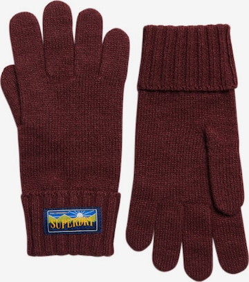 Superdry Full Finger Gloves in Red: front