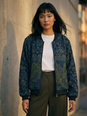 Shop Karey Winter jacket 'KAMAL BOMBER JACKET GREEN AND BLUE' in Green