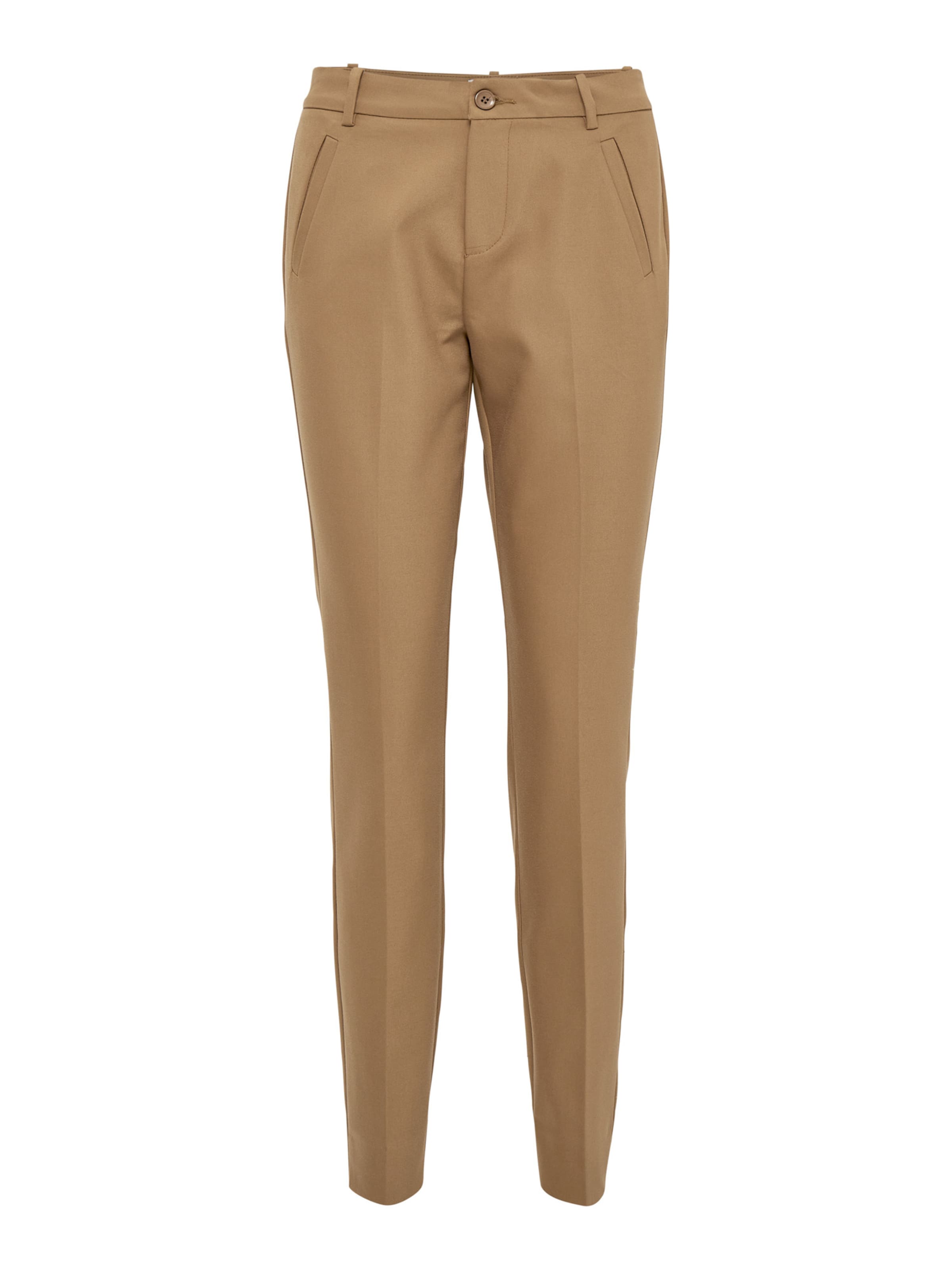 minus regular Bukser med fals 'Daya' i beige: forside