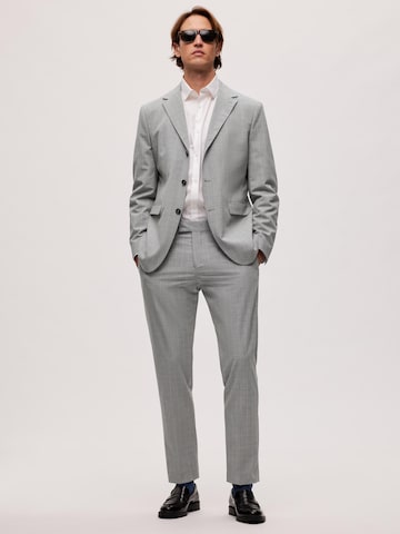 SELECTED HOMME Slim fit Pleated Pants 'Ross' in Grey