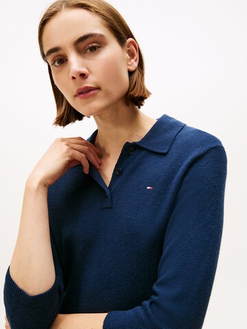 TOMMY HILFIGER Pletena obleka | modra barva