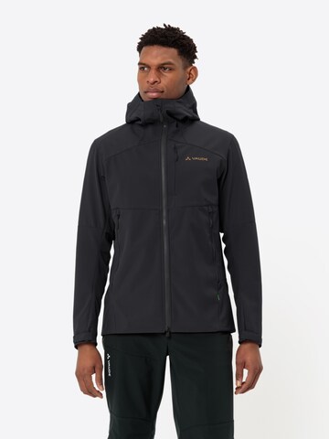 VAUDE Outdoorjas ' M Roccia SFT J II ' in Zwart: voorkant