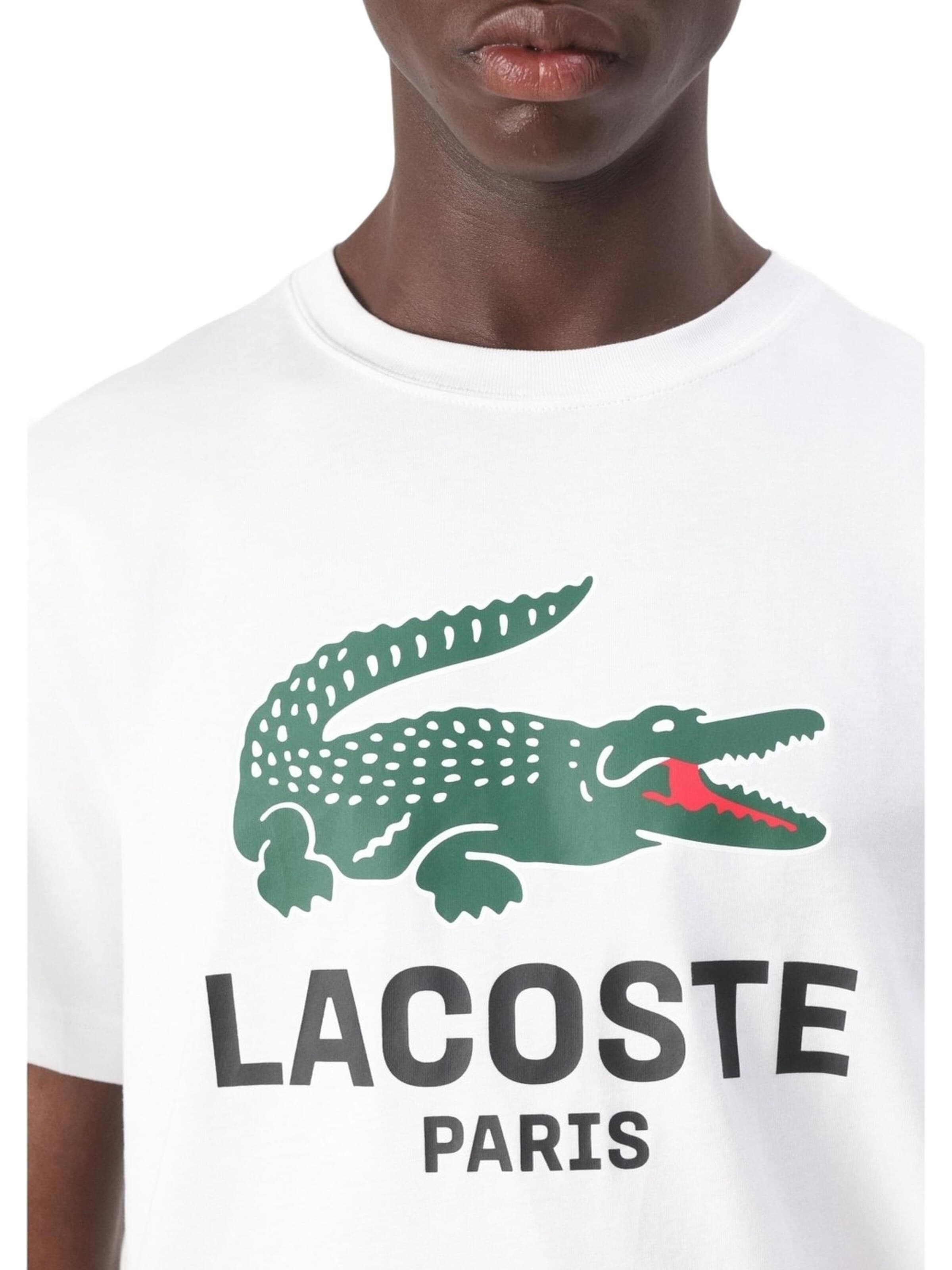 LACOSTEMajica 'Camiseta lacoste blanca big chest logo crewneck tee' - bijela boja