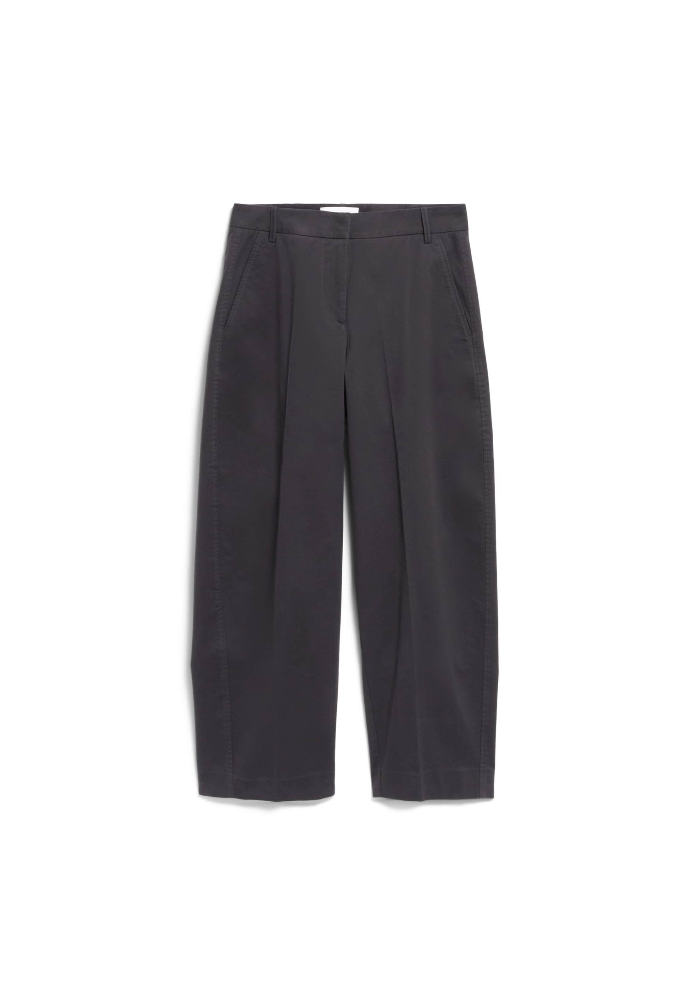 ARMEDANGELS Baggy Pleat-Front Pants in Grey: front