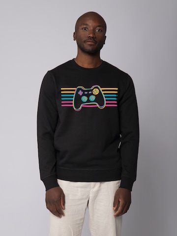 Felpa 'Retro Joystick' di Watapparel in nero: frontale