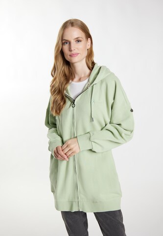Giacca di felpa di DreiMaster Vintage in verde: frontale