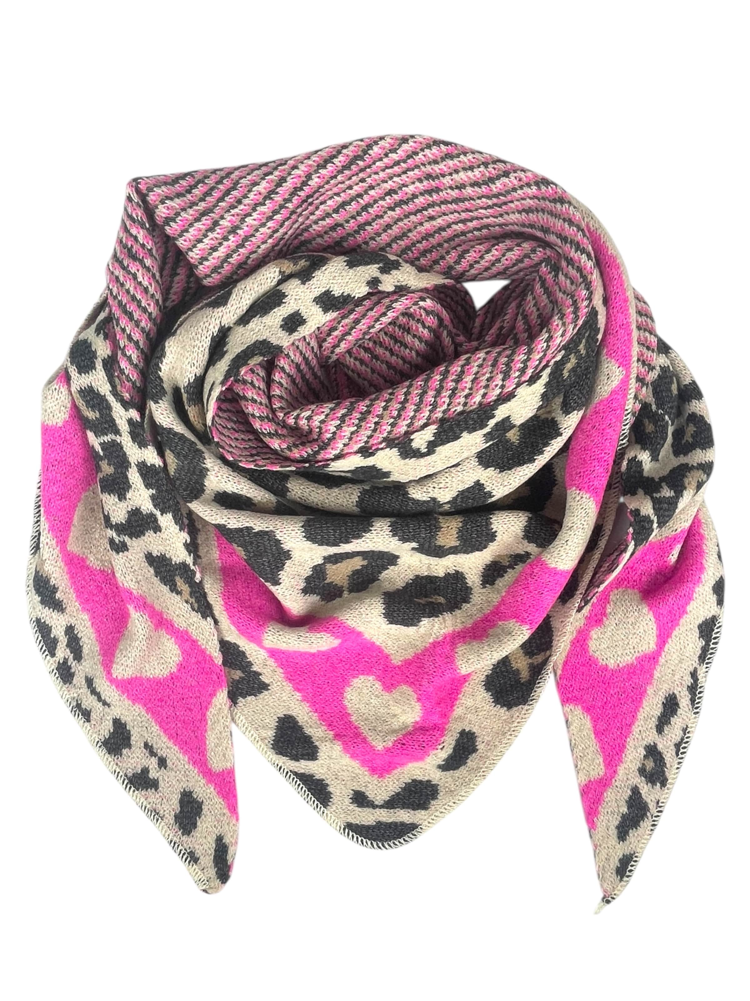 Kumixi Oversizeschal 'Leo'‌‌‌‌‌‌‌‌‌‌ in Pink: Vorderseite