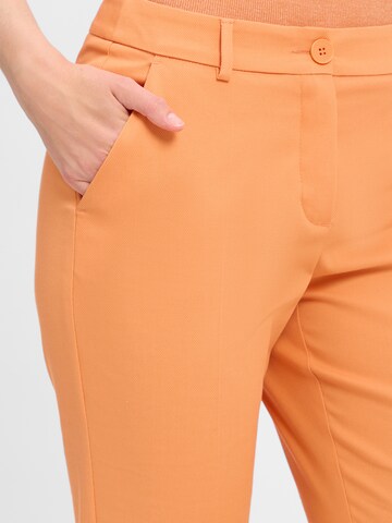 Marie Lund Slimfit Bandplooibroek in Oranje