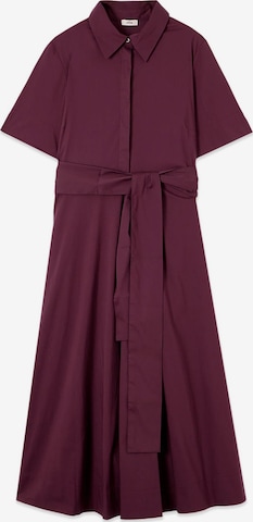 Abito camicia di oltre in rosso: frontale