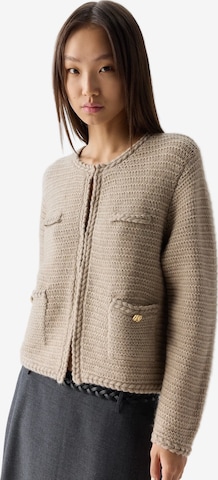 GOBI Cashmere Strickjacke 'Textured Knit Cashmere Jacket-Style Cardigan' in Beige: Vorderseite