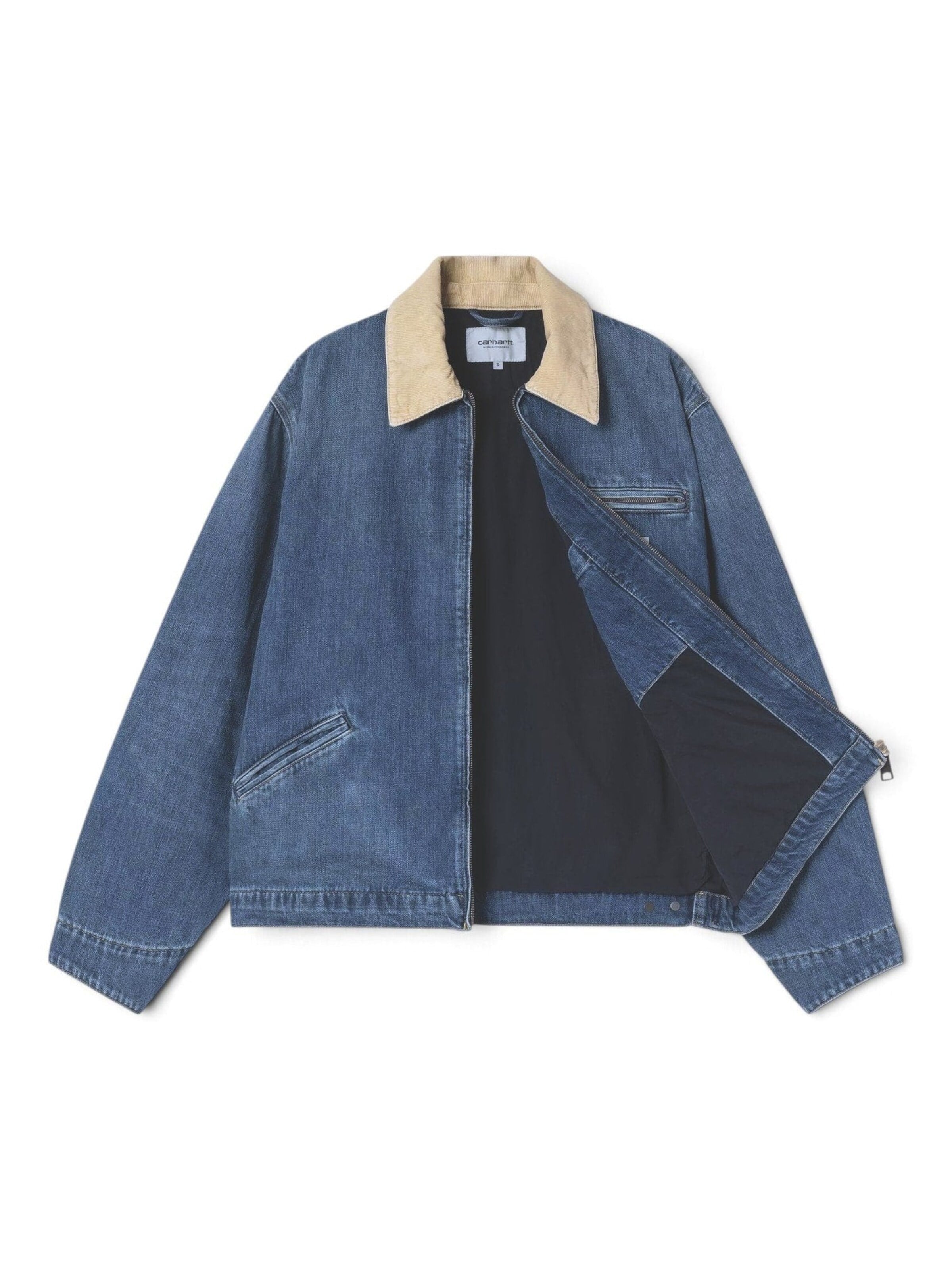 Carhartt WIP Between-season jacket 'OG DETROIT JACKET BLUE/DUSTY H BROWN' in Blue