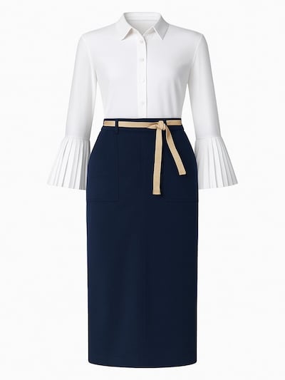 Touche Prive Rok in 40 in de kleur Marine, Productweergave
