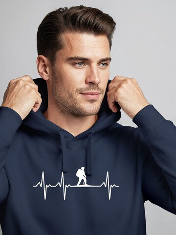 Neverless Sweatshirt 'Wanderer Herzschlag' in Blue