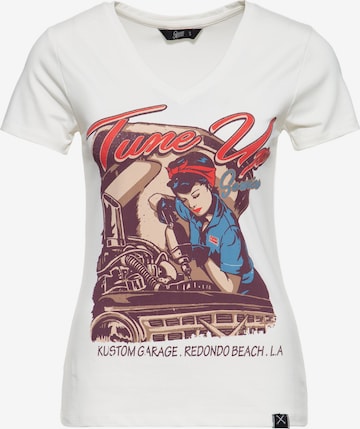 Queen Kerosin Shirt 'Tune Up' in White: front