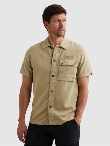 PME Legend Regular fit Skjorta 'Shirt with short sleeves and garment-dye wash' i grön