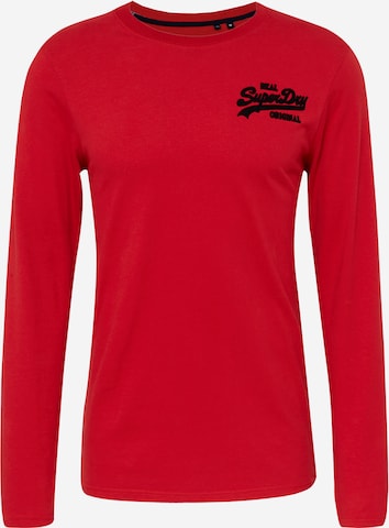 sarkans Superdry T-Krekls: no priekšpuses