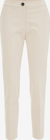 Pantalon à plis WE Fashion en beige : devant