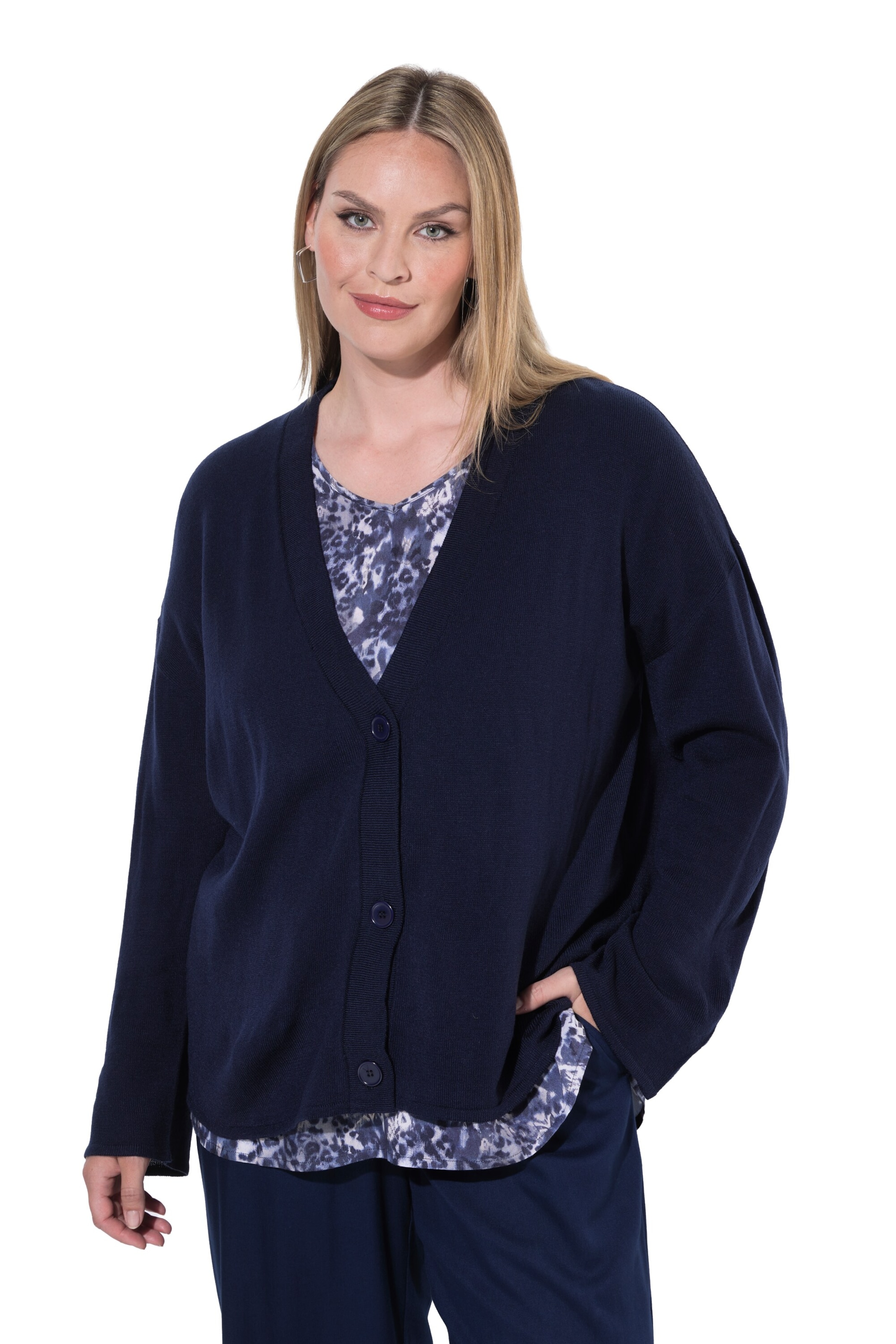 MIAMODA Strickjacke in Blau: Vorderseite