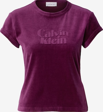 T-shirt Calvin Klein en violet : devant