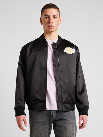 Mitchell & Ness Демисезонная куртка 'La Lakers' в Черный: спереди