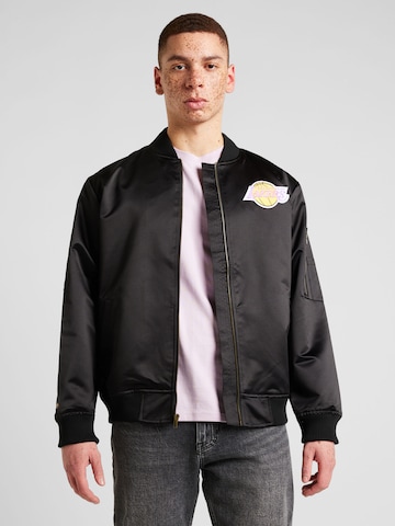 Mitchell & Ness Демисезонная куртка 'LA LAKERS' в Черный: спереди