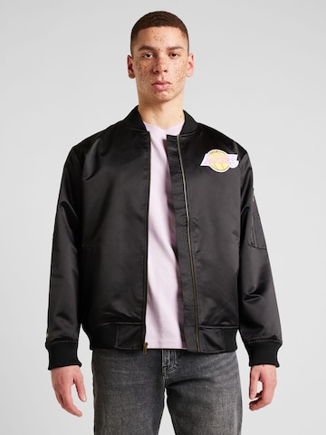 Mitchell & Ness Between-Season Jacket 'LA LAKERS' in Black: front