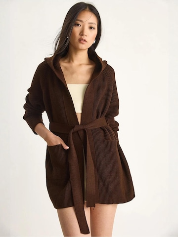 Cardigan Bianco Lucci en marron