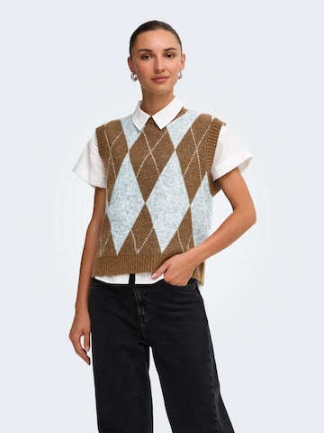 ONLY Strikvest i brun: forside