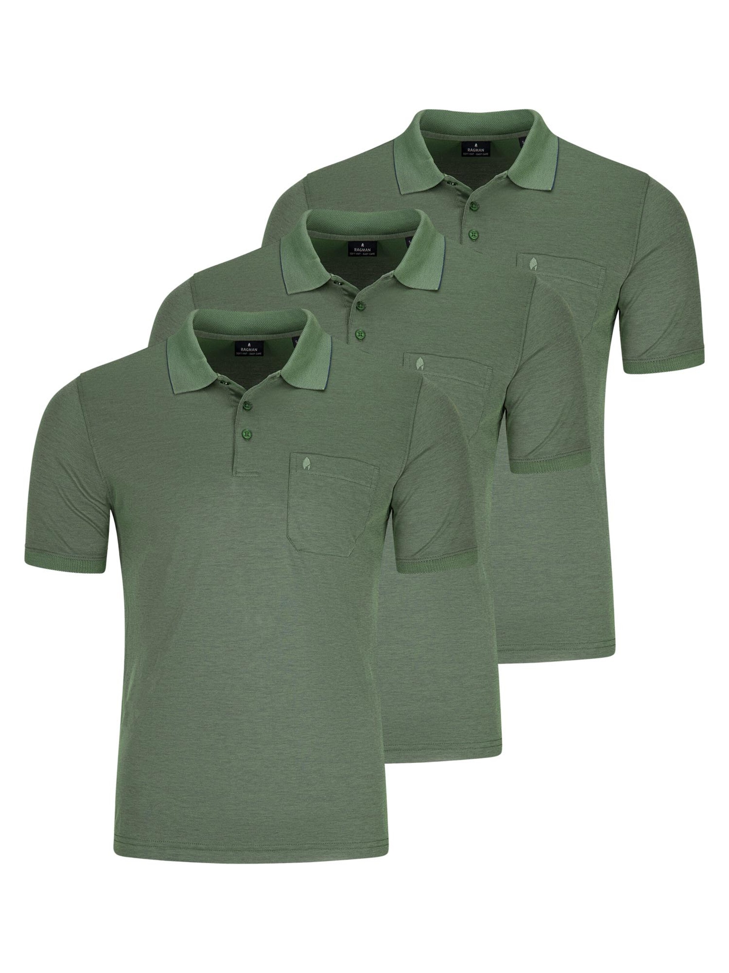 Ragman Shirt 'Basic' in Green: front