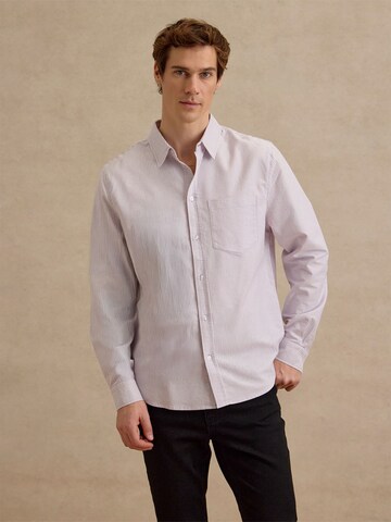DAN FOX APPAREL Regular fit Button Up Shirt 'Damon' in Purple: front