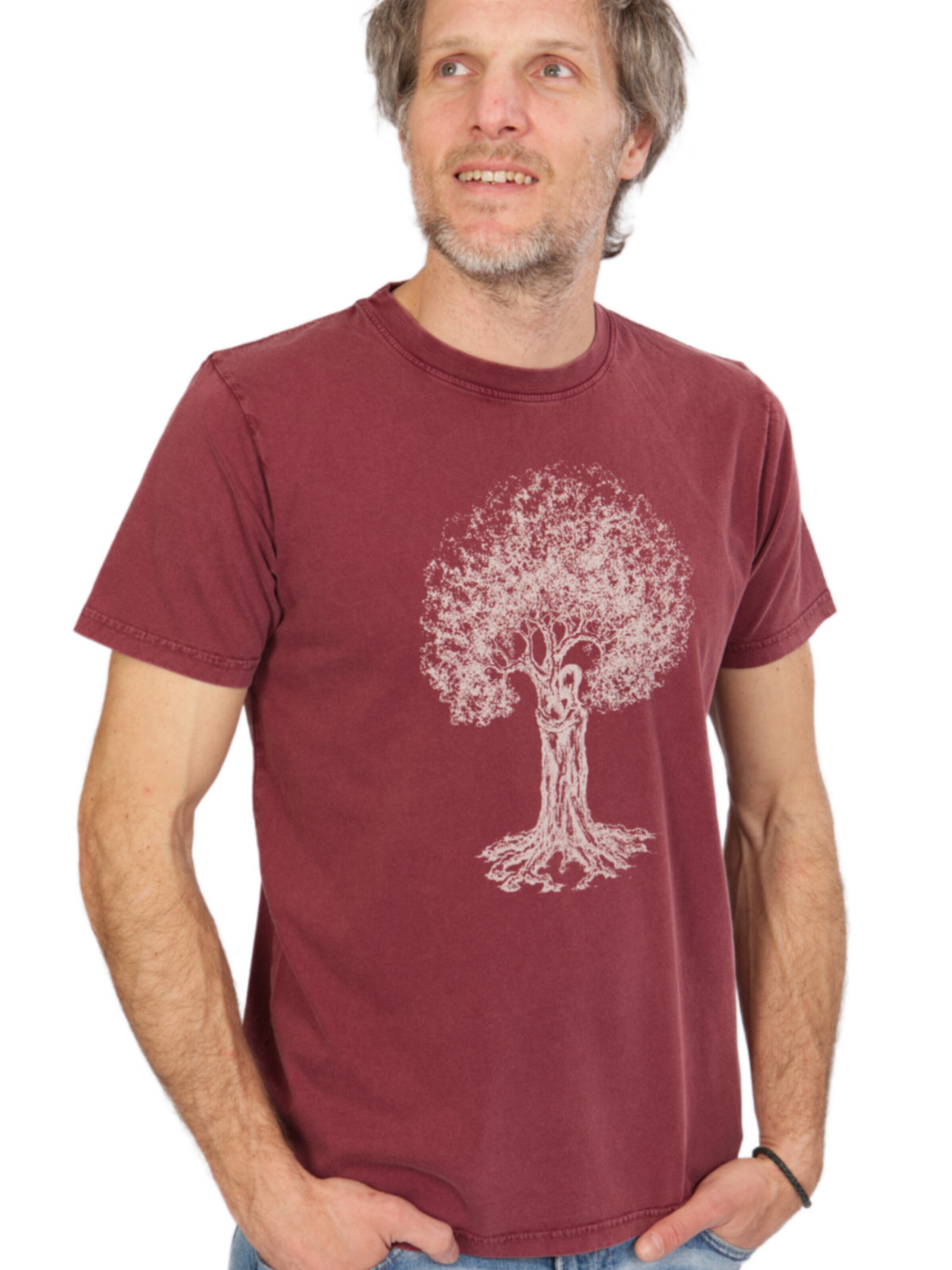 Life-Tree Shirt 'Organic Fairwear Treehugger'‌‌‌‌‌‌‌‌‌ in Rot